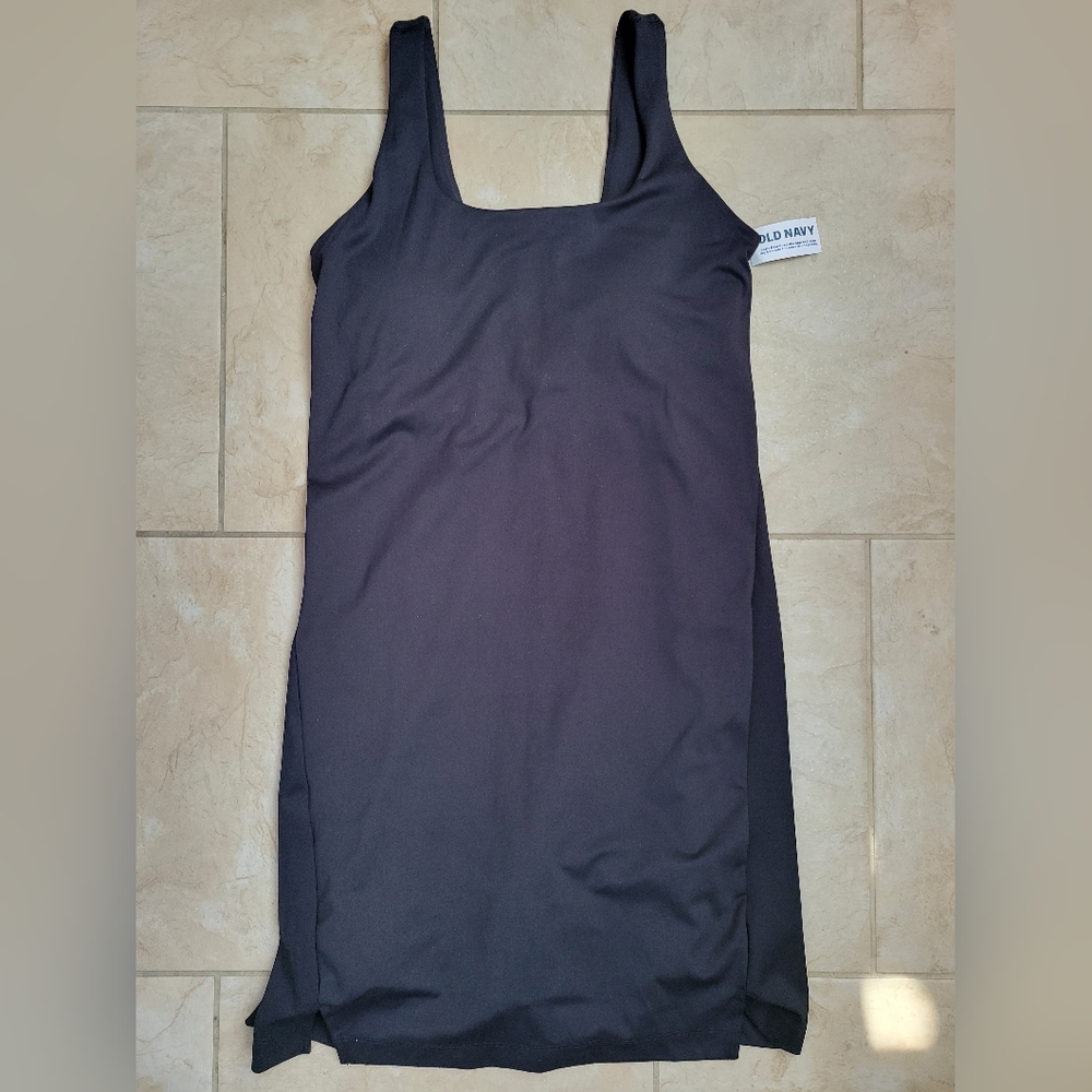 Old Navy PowerSoft square-neck athletic dress black Size XS